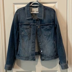 Vince Camuto Jean Jacket Pockets and Stud Detail